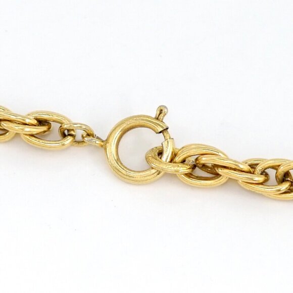 CHANEL CC Logos Rhinestone Vintage Pendant Necklace 16" Gold Tone Auth #37681 - Picture 6 of 6